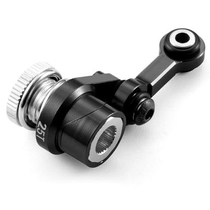 Fixed Link Steering 25T Servo Arm for Tra-xxas Mini Maxx 2S XRT | 1/16 RC Car Black Aluminum Upgrade Parts - color: Black
