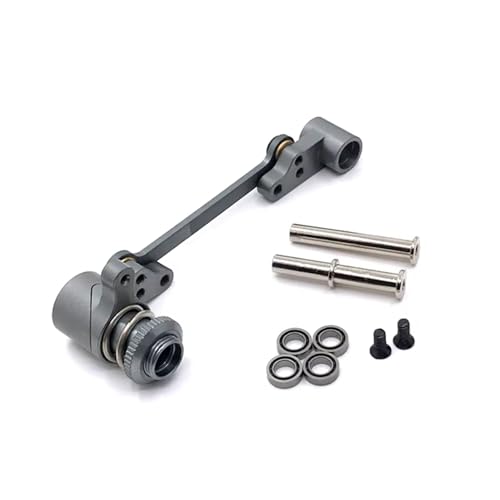 RC Car Accessories Compatible with WLtoys 144010 144001 144002 124016 127017 124018 124019 LC 1/14 RC Car Parts Upgrade Metal Steering Assembly(Gray) - color: Gray