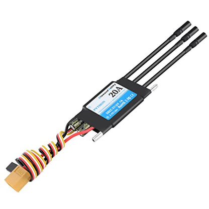 DH 20A 2-4S Waterproof Brushless ESC Electronic Speed Controller with 5.5V/4A BEC and XT60 3.5mm Banana Head Connector for Model Ship RC Boat (20A) - size: 20A
