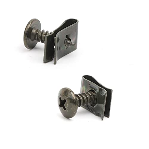 Minho 200Pcs Automotive U Tape Clip Fastener Kit, 50Pcs #10 x 1/2" Self-Tapping Screw +50Pcs #10 x 5/8" Self-Tapping Screw +100Pcs U Tape Clips,Metal Body Shell Panel Plate Bracket Fastener - style: Self-tapping Screw+U Tape Clips 200PCS