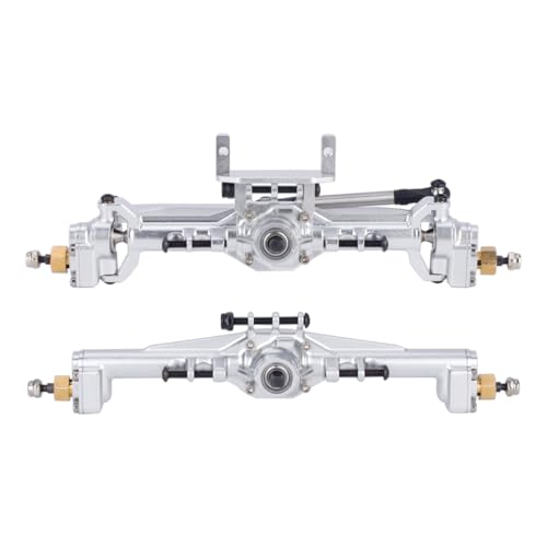 +10mm Diamond CNC Portal Axles with Lay Down Servo Mount & Links for 1/18 RC Crawler TRX4M Axle Upgrade Parts (Silver-1Set) - color: Silver-1set