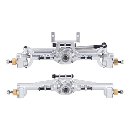 +10mm Diamond CNC Portal Axles with Lay Down Servo Mount & Links for 1/18 RC Crawler TRX4M Axle Upgrade Parts (Silver-1Set) - color: Silver-1set