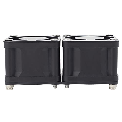 DKKY RC Motor Cooling Fan Heatsink 2Pcs DIY Kit for TRX4 ARRMA Axial 1/10 1/8 1/5 RC Model Car Upgrade Parts (Black) - style: Black