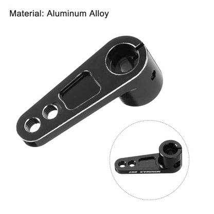 MECCANIXITY Aluminum Alloy 25T Steering Servo Arm Horn Black for 1/8 1/10 RC Car/Boat/Airplane Boat Accessories 2 Pcs - color: Black