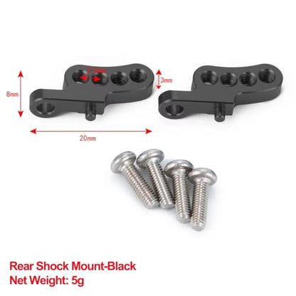 RC Car Toys For Tamiya CC01 1/10 Metal Front Rear Shock Towers Mount Pull Link Rod Mounts Steering Set RC Drift Truck Car Parts(Rear Mount-Black) - color: Rear Mount-Black