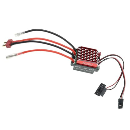 RC Car 60A Brushed ESC Electric Speed Controller 6V/2A BEC Compatible with Traxxas TRX4 TRX6 D90 HSP Tamiya Redcat Axial SCX10 HPI 4WD Truck 1/10 RC Truck Car Crawler (T-Plug Without Fan) - style: T Plug Without Fan