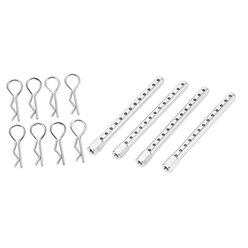 RC Body Post, High Strength Aluminum Alloy Car Shell Column, Adjustable Height Buckle for HSP 1/10 94102 94122 94103 94123 RC Cars Silver - color: Silver