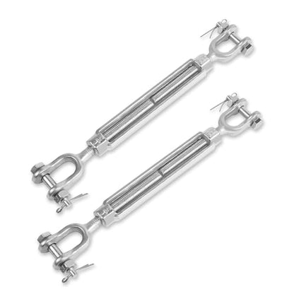 2Pack Heavy Duty Turnbuckle 3/8 * 6Inch,Weather Resistant,M10 Hot Dipped Galvanized Steel Jaw and Jaw Turnbuckle | 1200 lbs Working Load Limit, Weather Resistant,for Tractor,Wire Rope Tension,Sun Shade Tent,Treehouse,Deck - size: 3/8*6inches