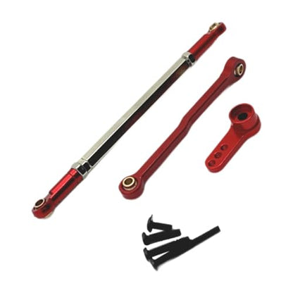 Servo Link Rod Metal Steering Rod High Strength RC Car Push Rods Linkage Rod End for 1:12 99S MN78 Trucks DIY, red - color: Red