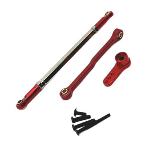 Servo Link Rod Metal Steering Rod High Strength RC Car Push Rods Linkage Rod End for 1:12 99S MN78 Trucks DIY, red - color: Red