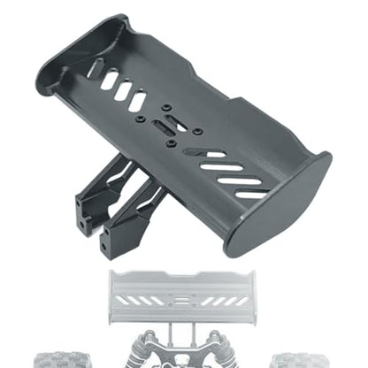 RC Tail Wing Aluminum Rear Spoiler Sturdy 1:14 1:12 Modification Tail Wing Bracket For 144001 124019 144016 4001R, Black - color: Black
