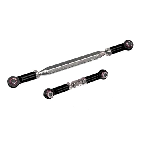 RC Car Rod Linkage Compatible with MN D90 D99 FJ-45 1/12 RC Car Crawler Metal Adjustable Steering Linkage Servo Link Pull Rod Turnbuckle(Black) - color: Black