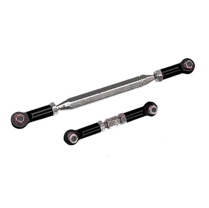 RC Car Rod Linkage Compatible with MN D90 D99 FJ-45 1/12 RC Car Crawler Metal Adjustable Steering Linkage Servo Link Pull Rod Turnbuckle(Black) - color: Black