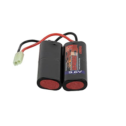 Tenergy Airsoft Battery 9.6V NiMH Nunchuck Battery with Mini Tamiya Connector High Capacity 2000mAh Battery Pack for Airsoft Guns - color: Battery