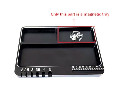 RC Magnetic Screws Tray RC Parts Screws Holder Plate for RC Car Boat Drone | Aluminum Magnetic&non-magnetic zones, 3-slot parts tray for RC repair, organization. For RC cars, boat, FPV drone, plane.