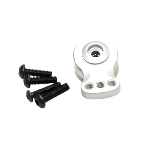 Aluminum RC 25T Servo Saver 3 Holes Adjustable Hi-Torque Servo Saver Horn Compatible with Futaba Tamiya Servos 1/10 Traxxa TRX4 TRX6 SCX10 Capra RC Car (Silver-S) - color: Silver-s