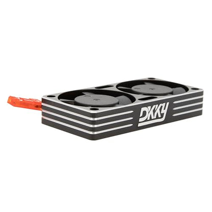 DKKY RC Motor Cooling Fan Heatsink 30mm Dual Fan for ARRMA Axial Traxxas 1/6 1/8 1/10 RC Crawler Car 3650 550 3660 4274 4068 4268 Motor (Black) - color: Black