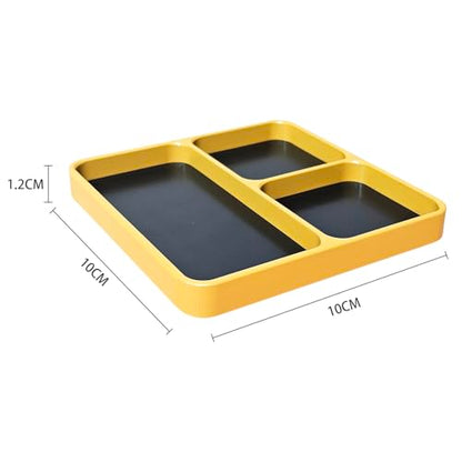 Aluminum Alloy Magnetic Tool Tray with 4 Compartments for Screws Bolts and Small Parts CNC Technology Metal Organizer Compatible with RC Cars Trucks Boats and Airplanes 10 x 10 cm (Blue)