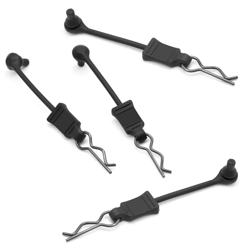 OGRC RC Car Body Clips and Pull Tabs Retainer for Arrma 1/10 1/8 RC Truck | 4pcs, 69mm/2.72", Aluminum, Rubber, for Senton/Granite/Big Rock/KRATON 1/8 Typhon/Infraction and Series, #3445