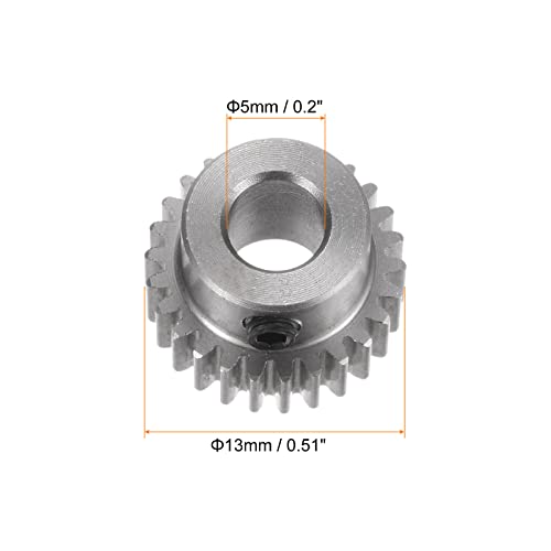 HARFINGTON Pinion Gear 5mm Bore 26T Mod 0.5 Stainless Steel Spur Diff Differential Motor Gear RC Car Replacement Parts - style: 26T