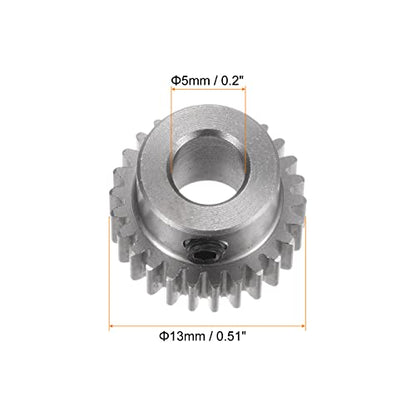 HARFINGTON Pinion Gear 5mm Bore 26T Mod 0.5 Stainless Steel Spur Diff Differential Motor Gear RC Car Replacement Parts - style: 26T