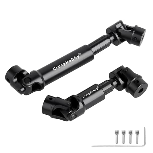 2PCS RC Drive Shafts Front Rear Centre Shaft Heavy Duty Steel for TRX4M 1/18 RC Crawler Upgrades (Black) - color: Black