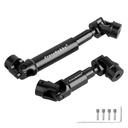 2PCS RC Drive Shafts Front Rear Centre Shaft Heavy Duty Steel for TRX4M 1/18 RC Crawler Upgrades (Black) - color: Black