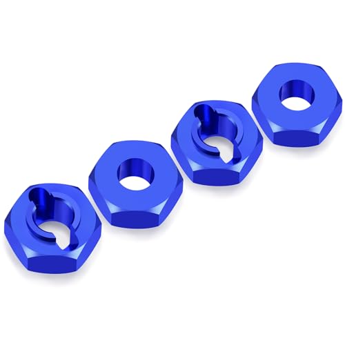 4Pcs Aluminum Wheel Hex Hubs Adapter RC Hex Combiner, Blue | Upgrade Parts, For Losi 1/24 Micro-B 2WD, RC Car Buggy - color: Blue