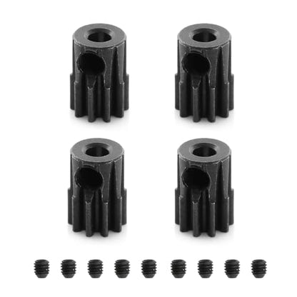48DP 10T Metal Pinion, 2.3mm Shaft Bore Gear for 1/16 1/18 RC Car | CNC Hardened Steel Gear, Metal Motor Gear for 2.3mm Shaft Motor, 1/16 1/18 RC Car Metal Gear Upgrade Part 4Pcs