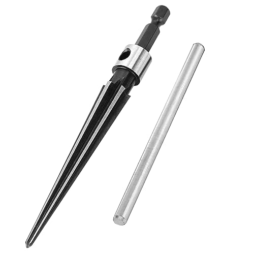 JONMON Tapered Reamer - 5-16mm Hand T Handle Straight Flute Hex Shank Construction Taper Bridge Pin Hole Handheld Reamer Drilling Tool for Chamfering, Sinking Plastic Wood Alloy Steel