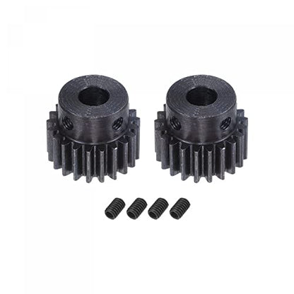 uxcell 1Mod 21T Pinion Gear 6mm Bore Hardened Steel Motor Rack Spur Gear with Step for RC Car Truck Buggy Gear Drive, 2 Set