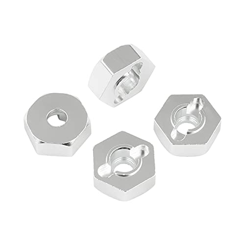 12mm Wheel Hex Drive Hub Adaptor Set, Silver | 4 Sets - color: Silver