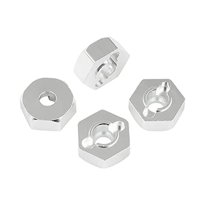 12mm Wheel Hex Drive Hub Adaptor Set, Silver | 4 Sets - color: Silver