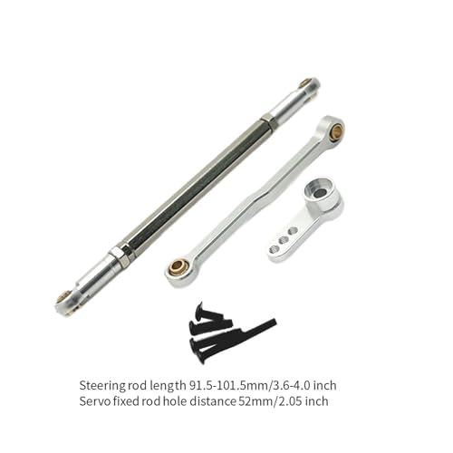 Servo Link Rod Metal Steering Rod High Strength RC Car Push Rods Linkage Rod End for 1:12 99S MN78 Trucks DIY, Silver - color: Silver