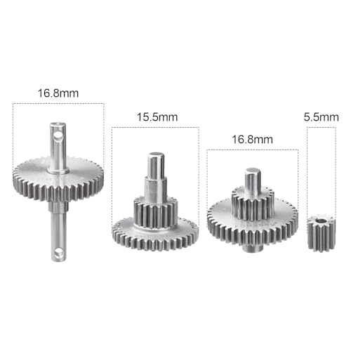 16.6:1 Stainless Steel Transmission Gear for TRX4M Stock Overdrive Gears Pinion Set Replacement 1/18 RC Crawler Truck - size: 16.6:1