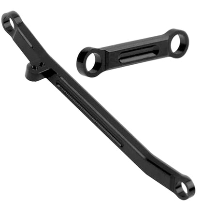 ShareGoo Aluminum Servo Mount Servo Horn w/Steering Link Set Upgrade Parts Compatible with Emax ES08MA II Servos Axial SCX24 1/24 RC Crawler (Black) - color: Black