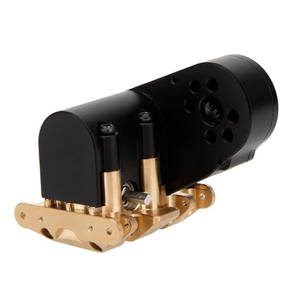 MEUS RACING SCX30 Transmission Assembled Gearbox with Brass Skid Plate for Axial SCX30 1/30 RC Crawler (Black) - color: Black