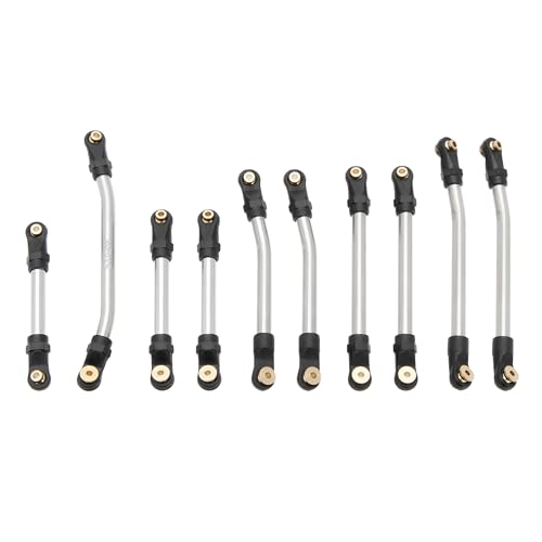 MEUS Racing SCX24 Links High Clearance Chassis Links & Steering Links Set for Axial SCX24 C10 Bronco Wrangler 1/24 RC Crawler, Aluminum - color: Aluminum