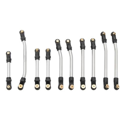 MEUS Racing SCX24 Links High Clearance Chassis Links & Steering Links Set for Axial SCX24 C10 Bronco Wrangler 1/24 RC Crawler, Aluminum - color: Aluminum