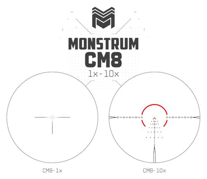 Monstrum Beast ED 1-10x First Focal Plane FFP LPVO Scope - style: CM8 Reticle
