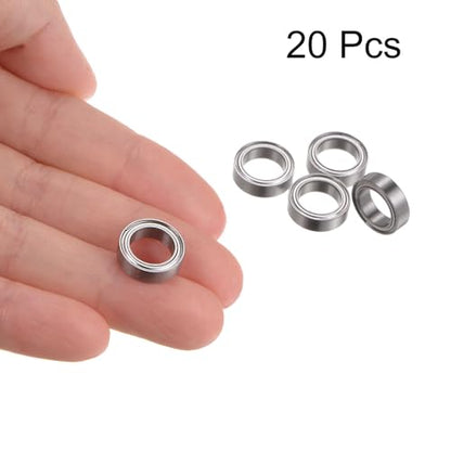uxcell 20pcs MR128ZZ Deep Groove Ball Bearings 8x12x3.5mm Chrome Steel Miniature Bearing Double Shielded Precision Bearings, P6 (ABEC 3) - size: 8x12x3.5mm