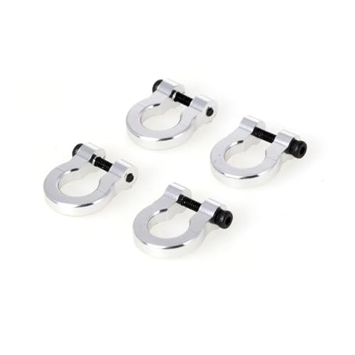 LCX 1/10th RC Crawler Car 4PCS Aluminum Bumper Tow Shackle Set for TRX4 TRX6 SCX10 II SCX10 III SCX10 PRO Gen7 Gen8 Gen9, Upgrades Parts Accessories (Silver - CNC) - color: Silver - Cnc