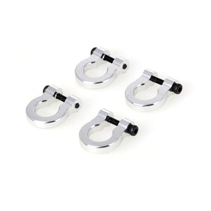 LCX 1/10th RC Crawler Car 4PCS Aluminum Bumper Tow Shackle Set for TRX4 TRX6 SCX10 II SCX10 III SCX10 PRO Gen7 Gen8 Gen9, Upgrades Parts Accessories (Silver - CNC) - color: Silver - Cnc