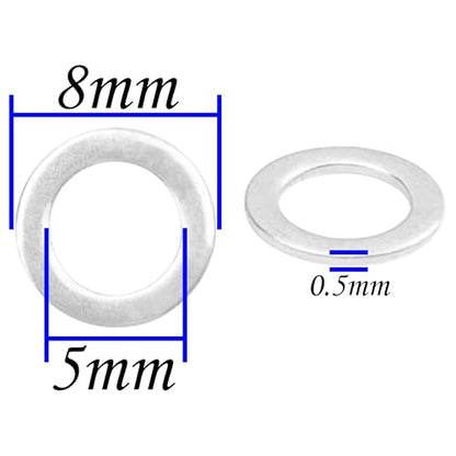 100Pcs ShareGoo Stainless Steel Washer 5x8x0.5mm Thin Shim Compatible with Traxxas RC Car,Replacement of Part 1985