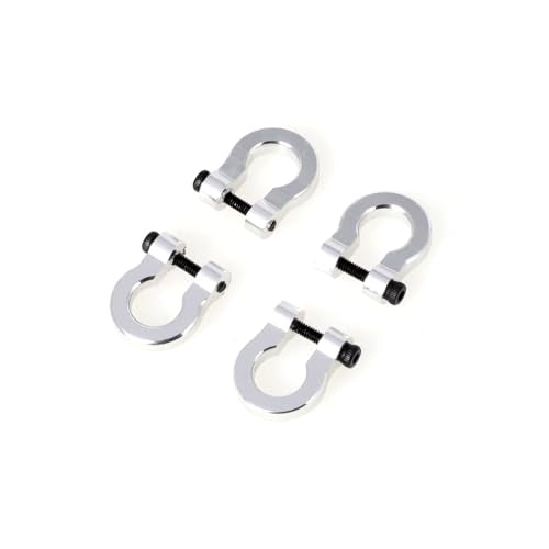 LCX 1/10th RC Crawler Car 4PCS Aluminum Bumper Tow Shackle Set for TRX4 TRX6 SCX10 II SCX10 III SCX10 PRO Gen7 Gen8 Gen9, Upgrades Parts Accessories (Silver - CNC) - color: Silver - Cnc