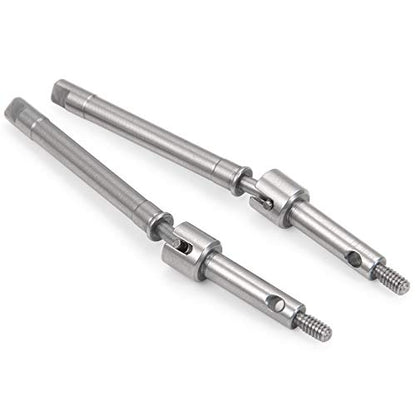 MORLORDY 2Pcs RC Stainless Steel Front Drive Shaft Steering CVD Set for 1/24 RC Crawler Car SCX24 Upgrades AXI90081 AXI00001 AXI00002 Deadbolt C10 JLU Accessories