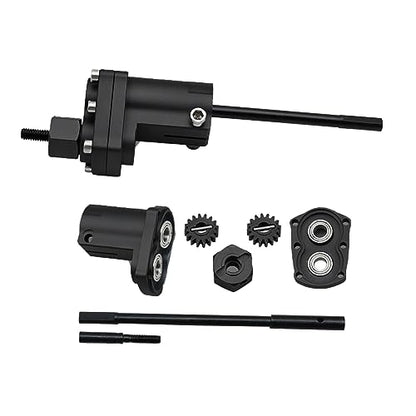 1/10 RC Crawler Aluminum Portal Front and Rear Axle Set for Axial SCX10 II 90046 90047 AR44 – CNC Alloy Axles with Steering Link Upgrade Parts for SCX10 Trucks (Black Rear Axle) - color: Black Rear Axle
