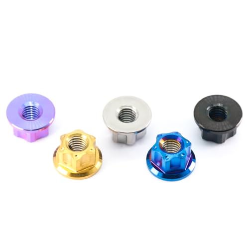 GR5 Titanium Alloy Fancy Nuts - Engraving & Milling Flower Head Screw Nuts (4pcs, M5, M6, M8, M10, M12 - Black, M8x1.25=4pcs) - color: black, size: M8x1.25=4pcs