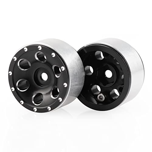 AIMROCK 1.0 Beadlock Wheels w/Brass 7mm Hex Wheel Hubs for Axial SCX24 FCX24 TRX4M 1/24 1/18 RC Crawler Truck Upgrade Parts (Type 3) - style: Type 3
