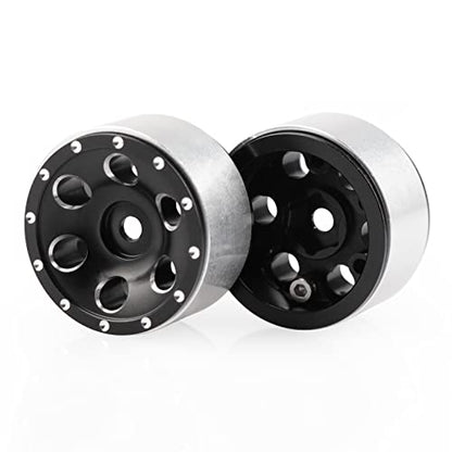 AIMROCK 1.0 Beadlock Wheels w/Brass 7mm Hex Wheel Hubs for Axial SCX24 FCX24 TRX4M 1/24 1/18 RC Crawler Truck Upgrade Parts (Type 3) - style: Type 3